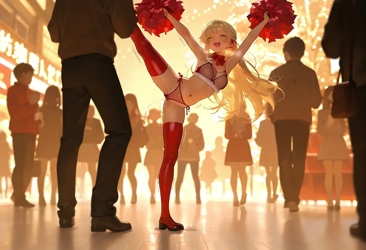 AI art 'Christmas party' with user description 'Alice drinks a little too much and let herself go.'