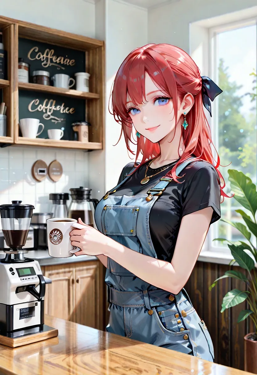 Beautiful barista serving you a cuppa