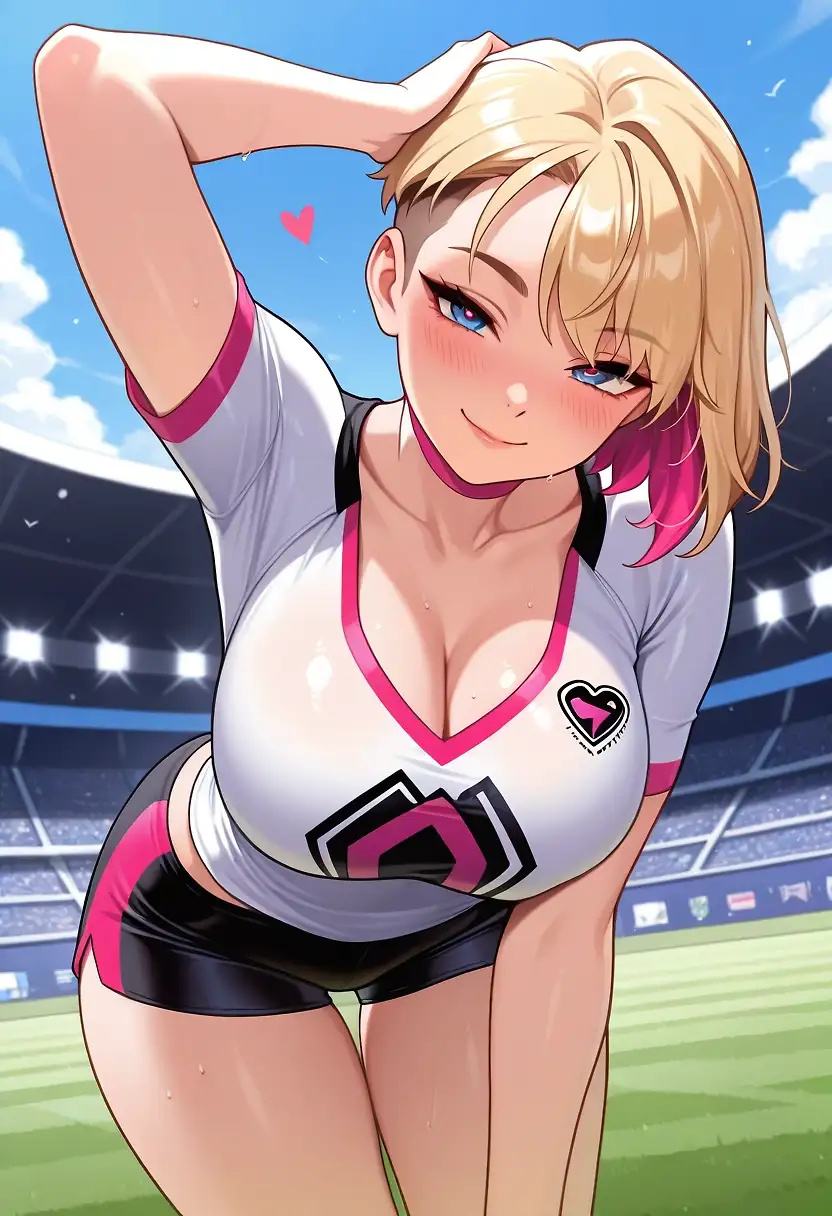 AI art "Spider-gwen soccer"