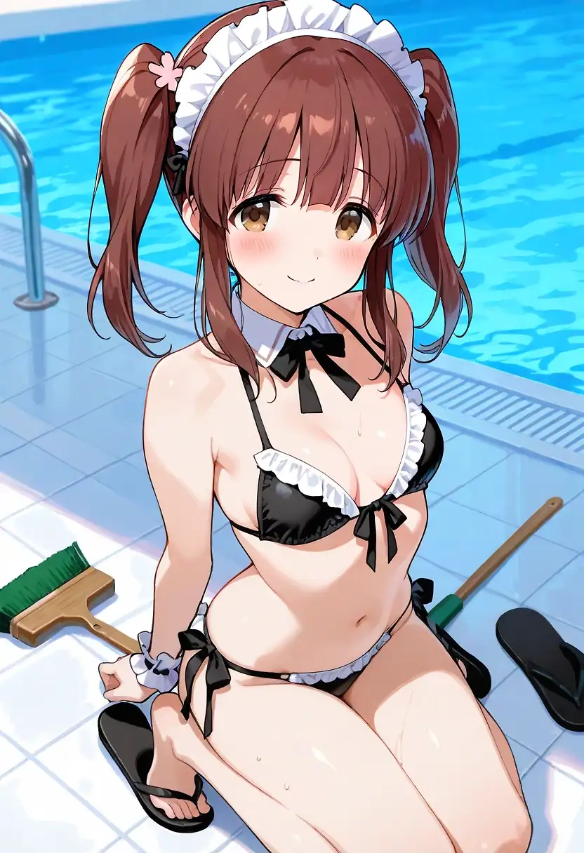 AI art 'bikini maid, chieri'