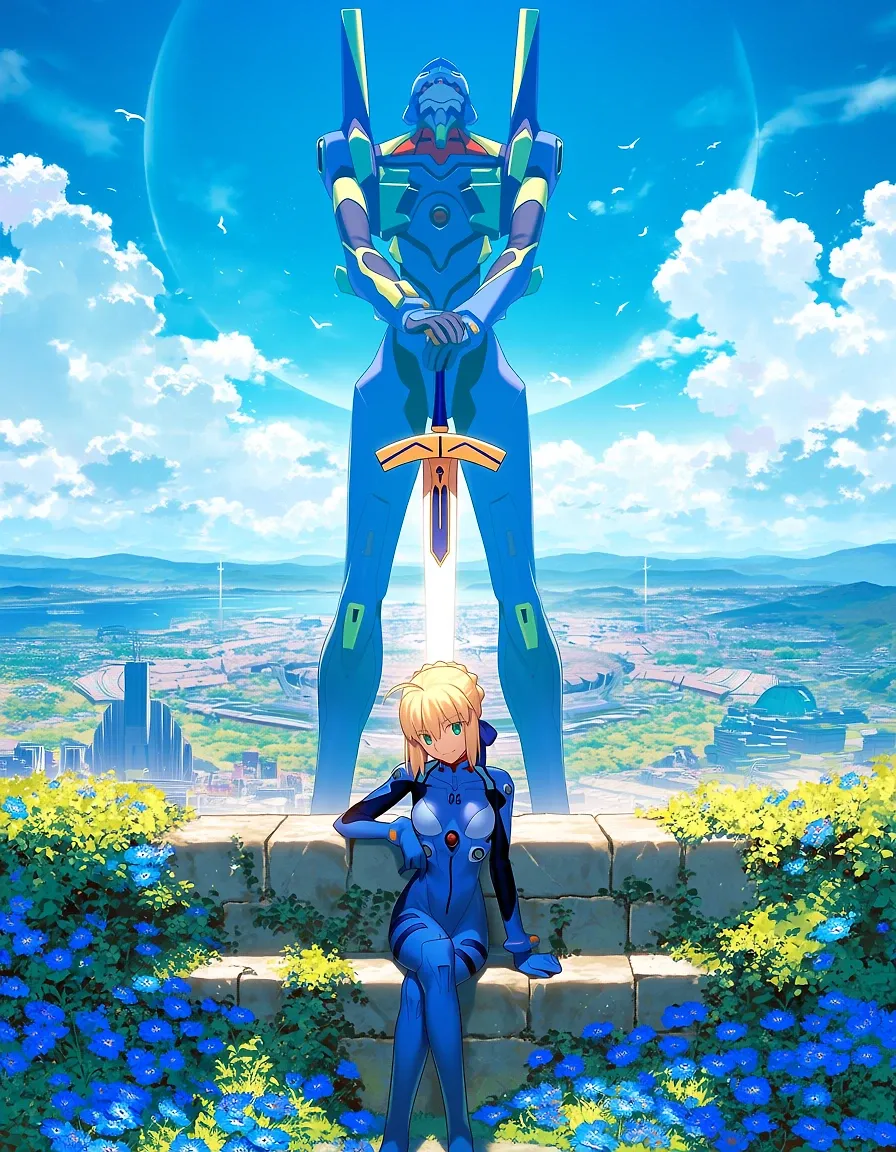 AI art "Saber's First EVA Deployment"