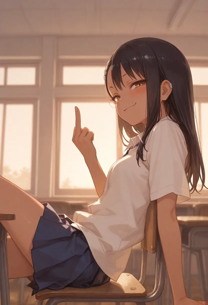 AI art "Fixing Nagatoro’s Bratty Attitude" with user description "Posted this on my X account too. Feel free to follow me @N0CTURNALzz. Feel free to make requests and if I can do it I’ll let you know. BLACKED VERS. coming tomorrow."