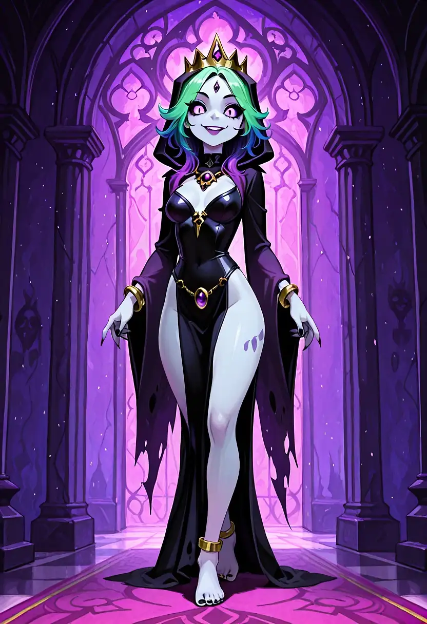 AI art 'Hail to the queen' with user description 'The lich queen is coming.'