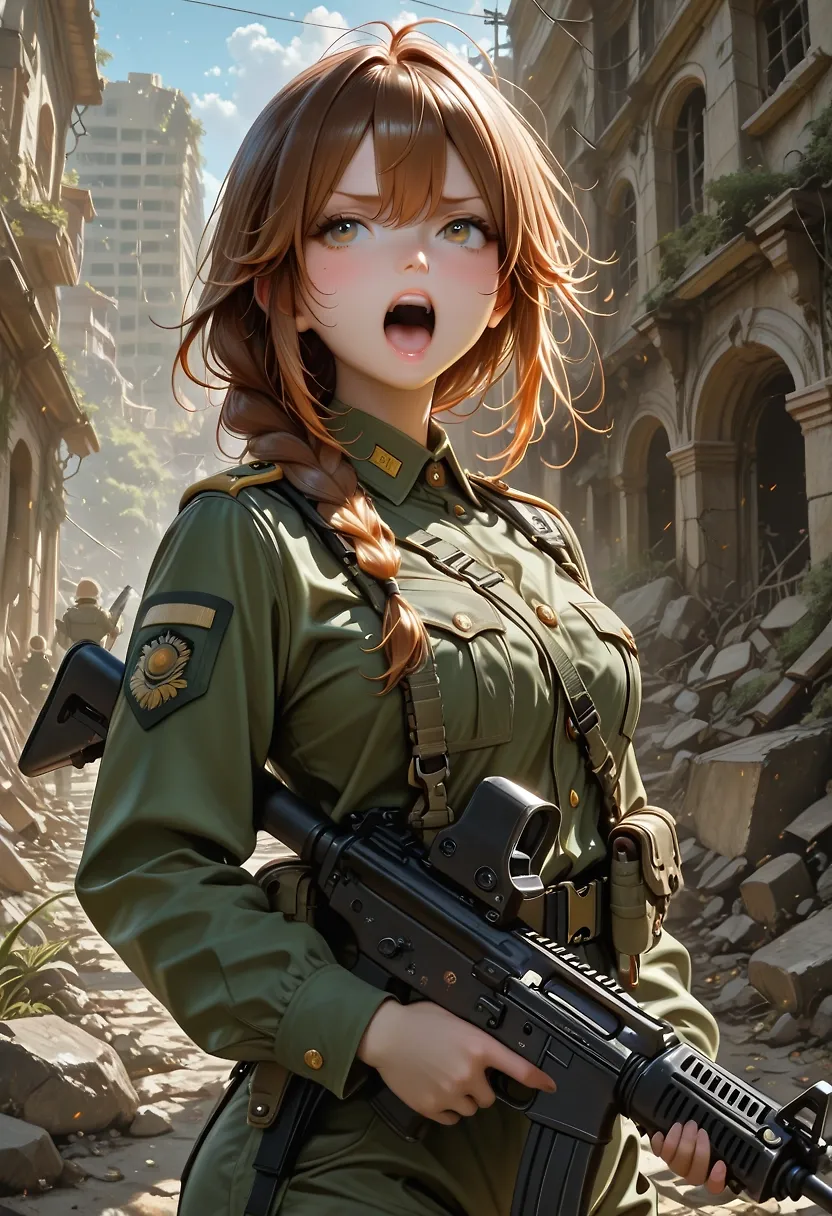 AI art "軍人"