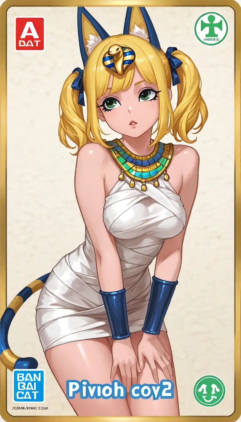 AI art 'Yes, It's Miki Figurines' with user description '"Coming soon from Doggo Corp, it's Miki figurines!  Yes, you too can own a Miki either based of her Ankha x Miki cosplay, Miki The Punk, or Two Guns Miki!
Each one for the fair price of *coughs*!  Get yours now"
*Warning, figurines may be not match the art depicted on the box*

Here you go @terror2 . Miki as figurines'