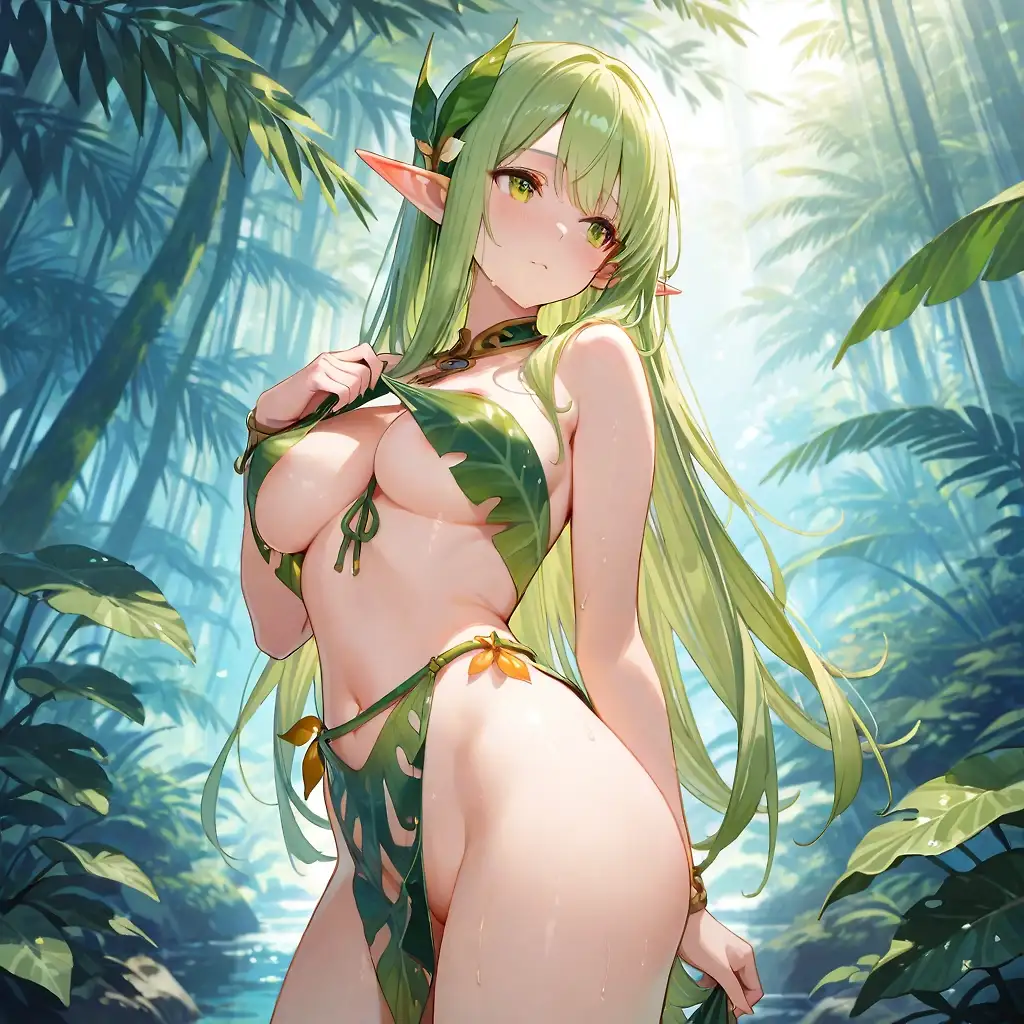 AI art "Leaf Dress Elf"