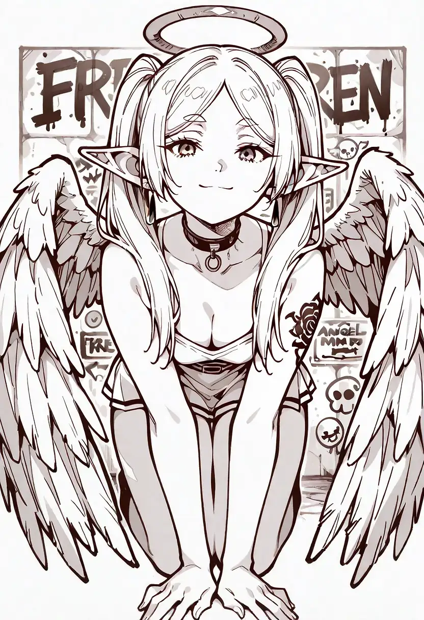 AI art '∩｡• ᵕ •｡∩ ♡' with user description 'More of this style. Maybe should try different models but frieren just works so well :D'