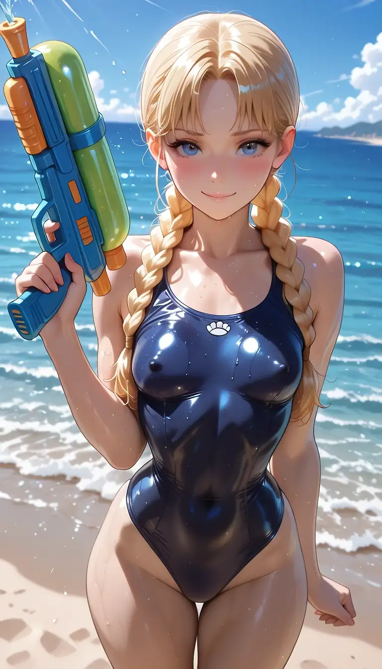 AI art "Water gun war - Short Scene"